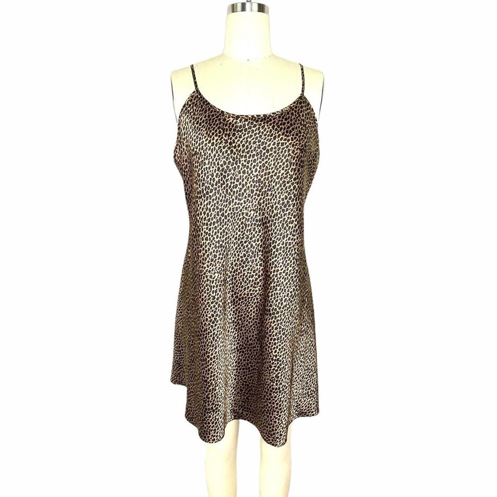 Avon Vintage Animal Print Mini Slip Dress Sz Large